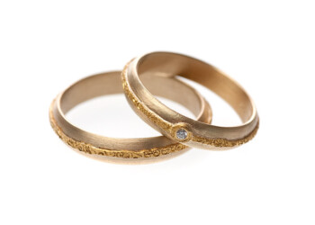 Gelbgoldringe mit Feingoldbelötung und Brillant