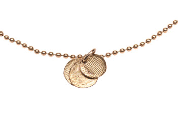 Kugelkette mit Fingerabdruckanhängern in 750er Gelbgold