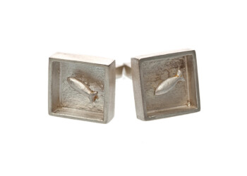 Manschettenknöpfe "Fische", Silber