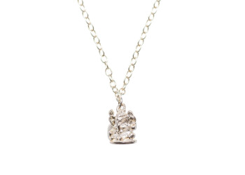 Ganesha ist der Gott der Stärke und der Weisheit. (Anhänger mit Kette, Silber 925)