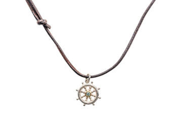 Komme, was wolle. Mit dem Steuer in der Hand die Untiefen des Lebens meistern (Anhänger mit Brillant an Lederband, Silber 925)