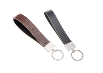 HOME SWEET HOME Schlüsselanhänger aus robustem Leder und Silber - geprägter Text nach Wunsch