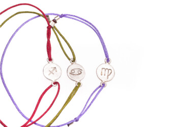 Textilarmband mit Sternzeichenamulett in Silber 925