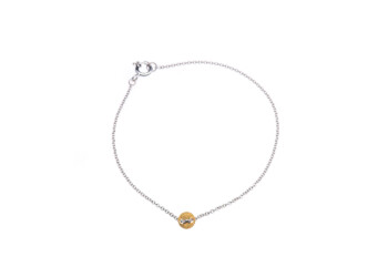 zartes Silberarmband mit Feingoldplättchen