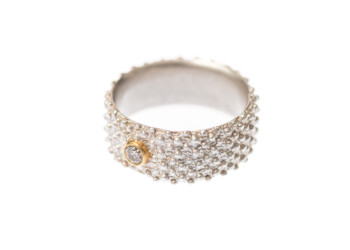 Ring in Silber und Gold 750 mit Brillant