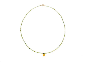 Turmalin mit Blatt in Gelbgold 750