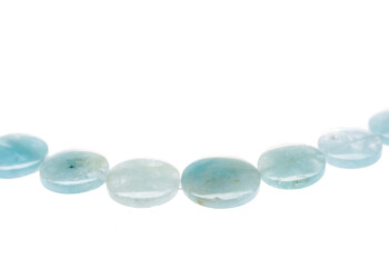 Aquamarinscheiben mit Silberschließe