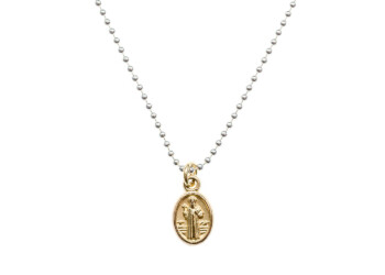 Der heilige Benediktus - der Schutzpatron der Schulkinder, der Lehrer und der Bergleute - hilft auch gegen Fieber und Entzündungen. Anhänger in Gelbgold 750