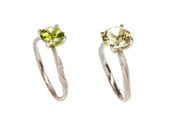 Astringe mit Peridot und Lemonquarz, Silber