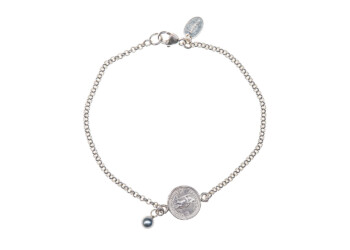 Silber geschwärzt mit Perle rosa und Christopherus