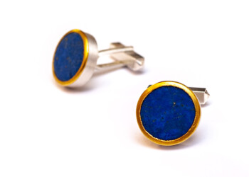Manschettenknöpfe mit Lapislazuli, Silber und Feingold Manschettenknöpfe mit Lapislazuli, Silber und Feingold
