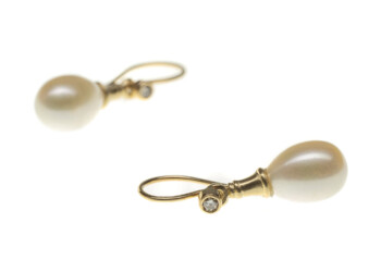 Perle, Brillant, 750er Gold Perle, Brillant, 750er Gold