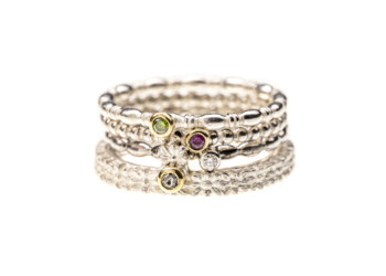 Silber, 750er Gold, verschiedene Edelsteine Silber, 750er Gold, verschiedene Edelsteine