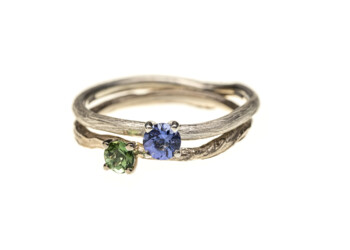 Silber, Weißgold, Turmalin, Tansanit Silber, Weißgold, Turmalin, Tansanit
